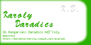 karoly daradics business card